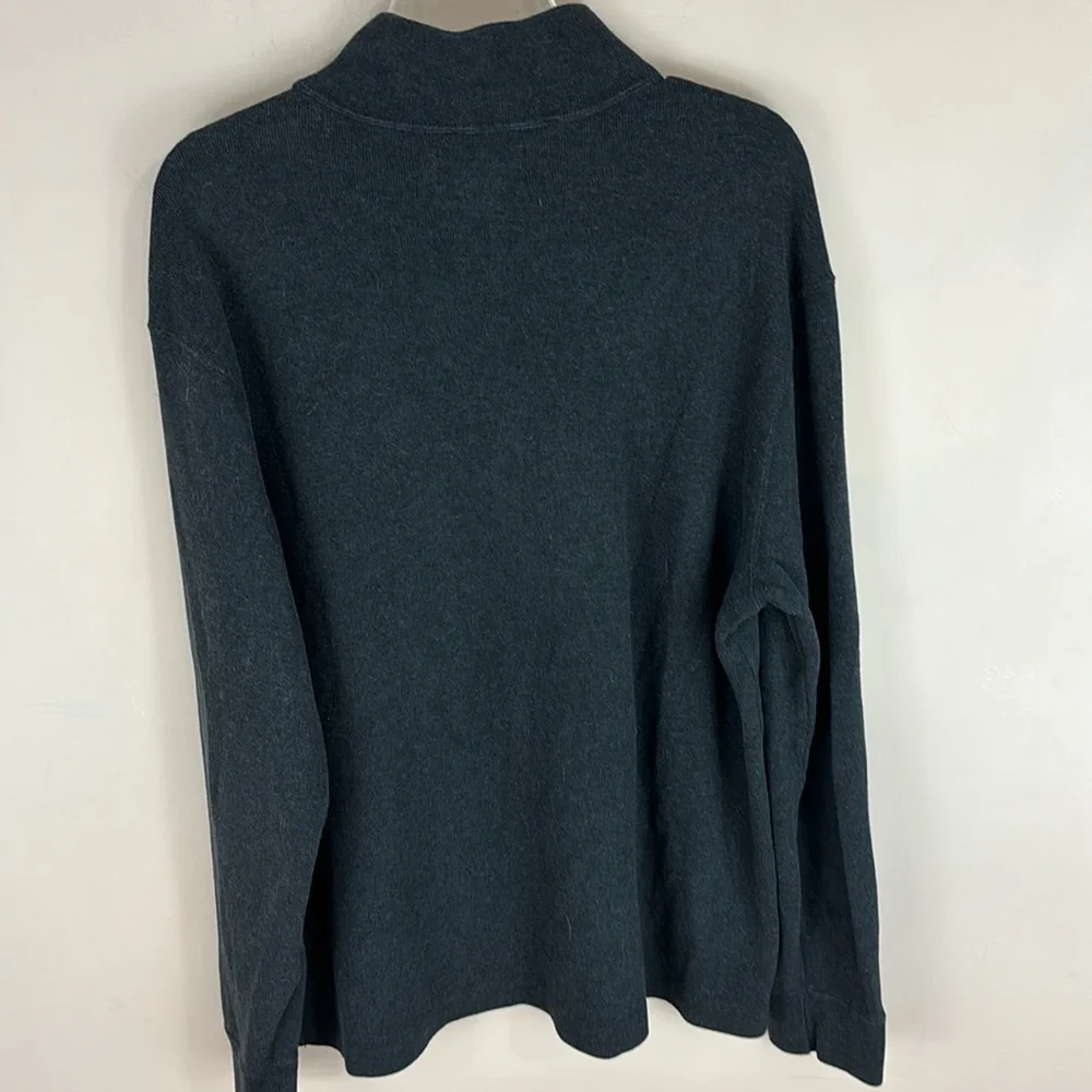 Polo Ralph Lauren Gray Cotton 1/4 Zip Pullover Sweater Size Large